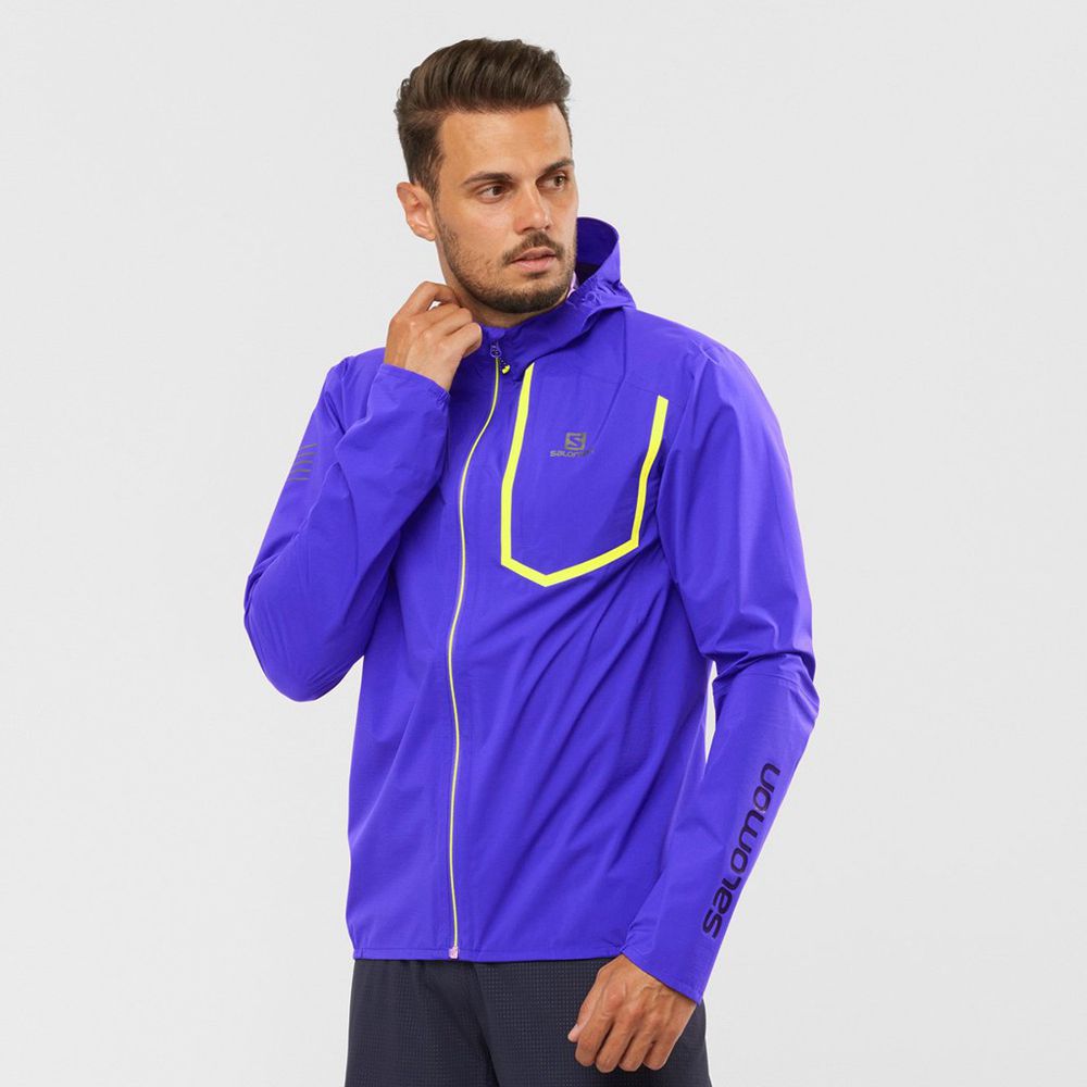 Salomon BONATTI PRO WATERPROOF Chaquetas Hombre - Azules - Colombia (07915-PCZR)